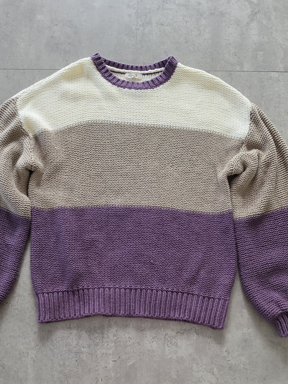 Elsie & Zoey Colorblock Chunky Knit Sweater S/M